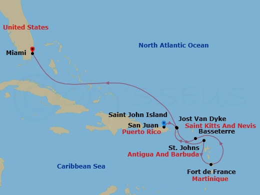 San Juan To Miami Route Map