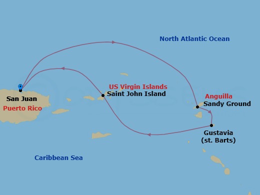 Itinerary schematic diagram