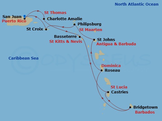 West Indies Explorer Route Map
