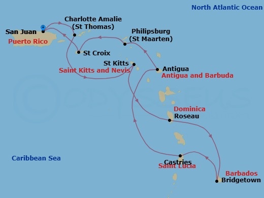 West Indies Explorer Route Map