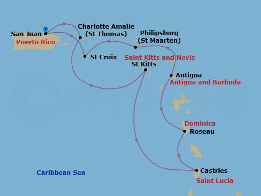 West Indies Explorer Route Map