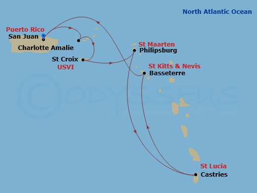 7 Night Southern Caribbean Cruise Route Map