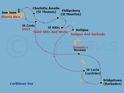 West Indies Explorer Route Map