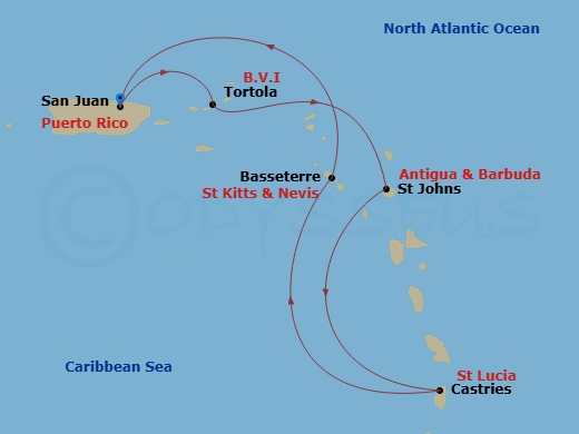 Southern Caribbean Cruise Route Map