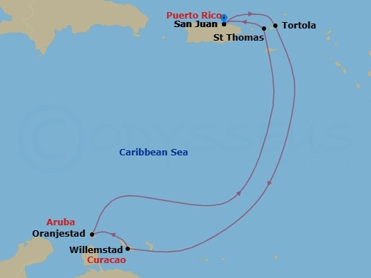 Southern Caribbean - San Juan Route Map