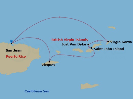 Beaches Of The Virgin Islands Route Map