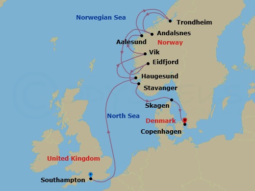 Southampton To Copenhagen Route Map