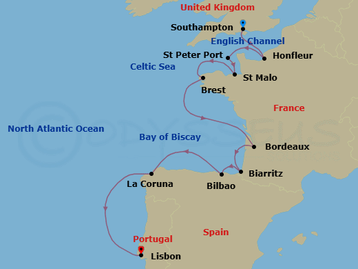 Wines, Beaches & Flamenco Route Map
