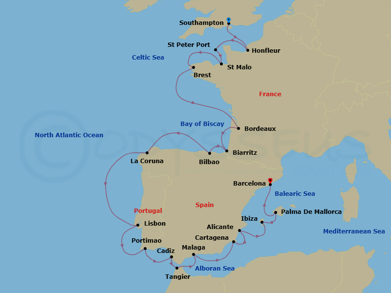 Cathedrals To Castanets Route Map