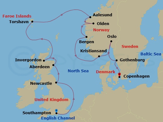 Norwegian Seascapes Route Map