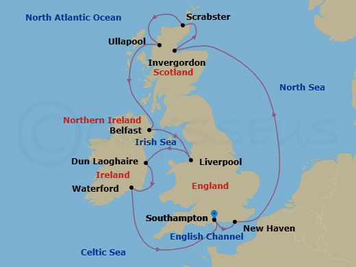 Splendor Of The Isles Route Map