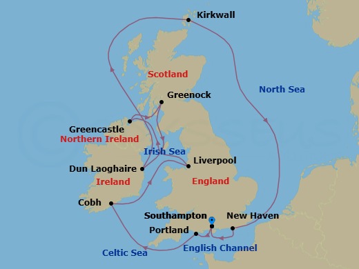 Ireland & The Isles Route Map