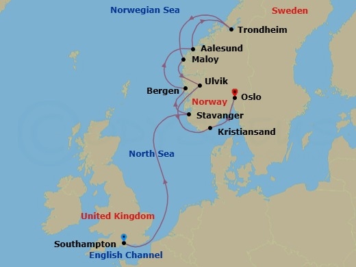 Glories Of Norway Route Map