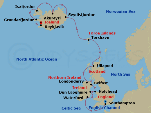 Isles & Ice Route Map