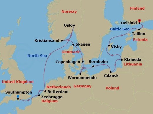 Scandinavia & Baltic Adventure Route Map