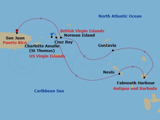Splendours Of The Caribbean Route Map