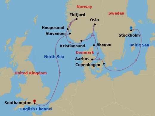 Stockholm To Southampton Route Map