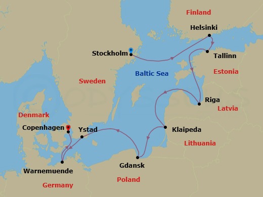 Stockholm To Copenhagen Route Map