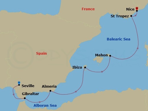 Seville To Nice Route Map