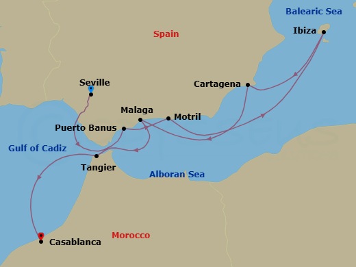Seville To Casablanca Route Map