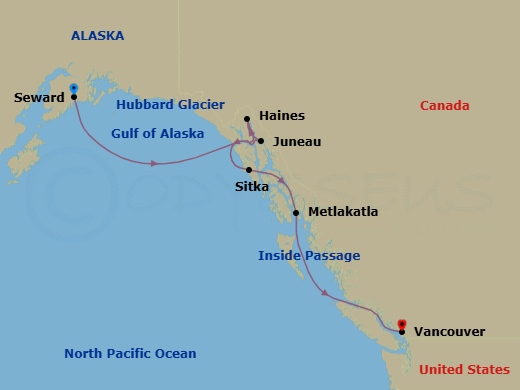 Seward (Anchorage To Vancouver Route Map