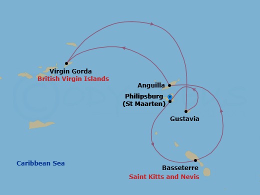 Cruising The Leeward Islands Route Map