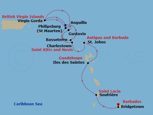 Discover The Pearls Of The Caribbean Route Map