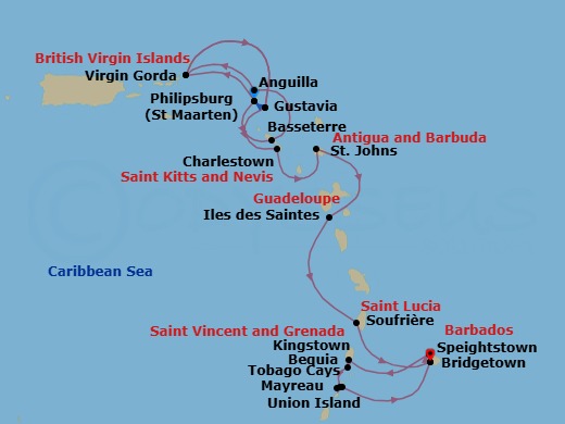 Epic Voyage: Sint Maarten To Barbados Route Map