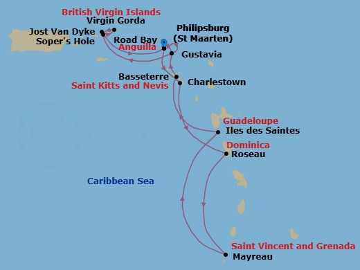 Star Collector: Caribbean Explorations Route Map