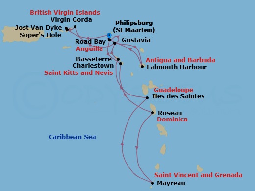 Star Collector: Caribbean Explorations Route Map