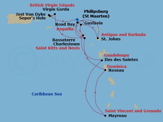 Star Collector: Caribbean Explorations Route Map