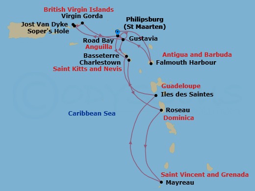 Star Collector: Caribbean Explorations Route Map