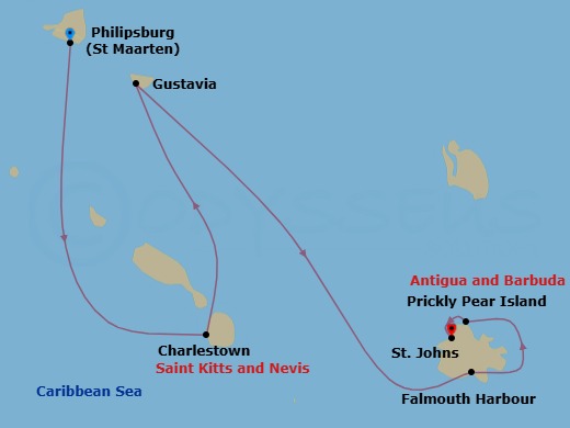 Sint Maarten To Antigua: Signature Isles Of The Caribbean? Route Map