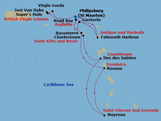 Star Collector: Caribbean Explorations Route Map