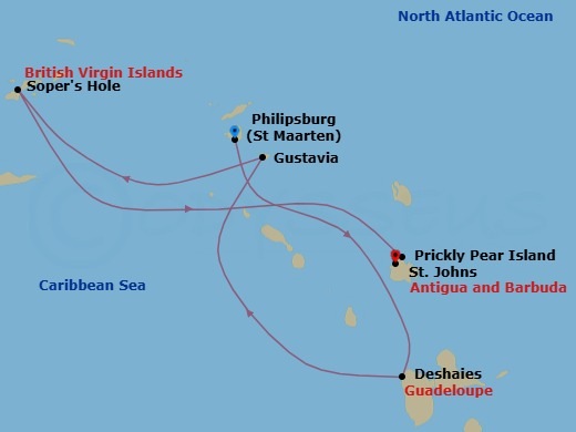 Sint Maarten To Antigua: Timeless Shores Route Map