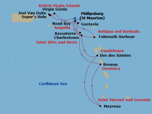 Star Collector: Caribbean Explorations Route Map