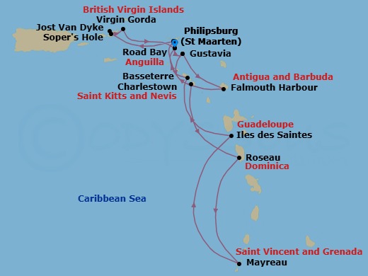 Star Collector: Caribbean Explorations Route Map