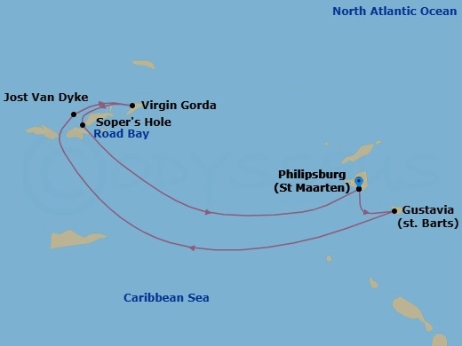 Beach Fun & Sun: A Remote Caribbean Getaway Route Map