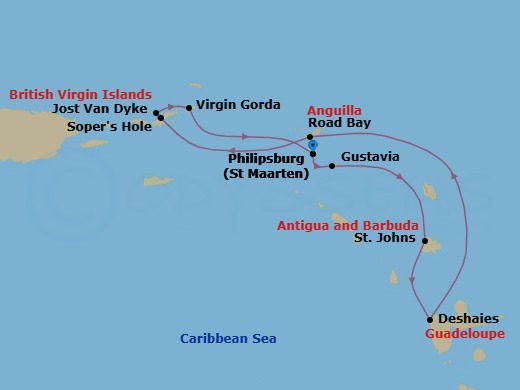 Beach Fun & Sun: A Remote Caribbean Getaway Route Map