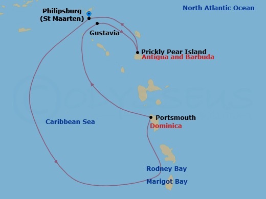 Sint Maarten Roundtrip: Caribbean Horizons & Volcanic Shores ? Route Map