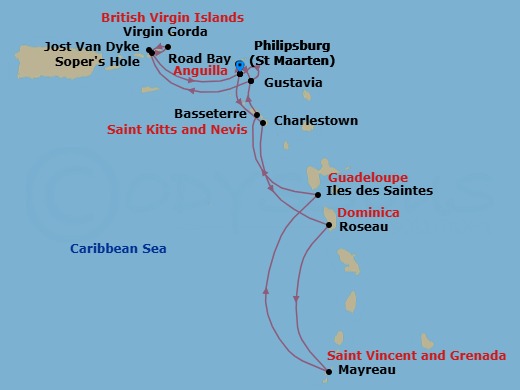 Star Collector: Caribbean Explorations Route Map