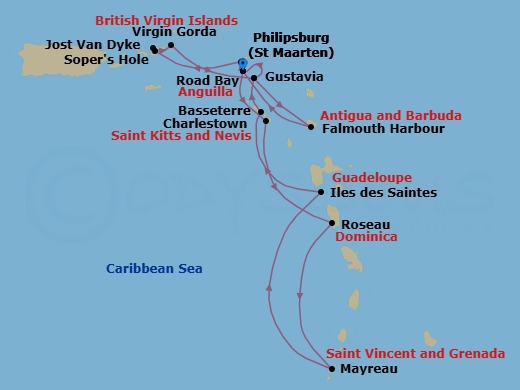 Star Collector: Caribbean Explorations Route Map