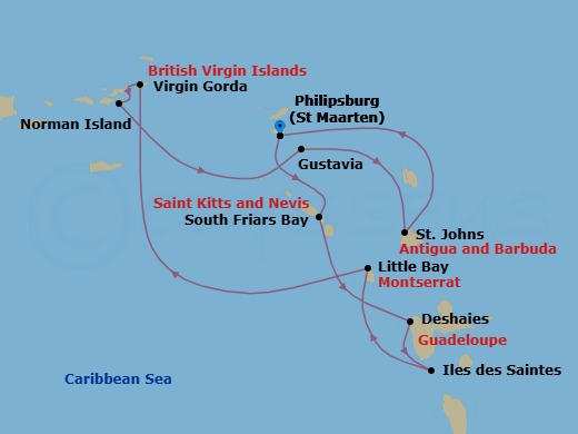 Tropical Charms Of The Caribbean Route Map