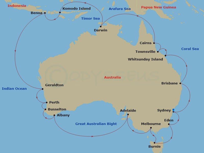 Luxury Cruise Connections Itinerary Grand Australia Circumnavigation