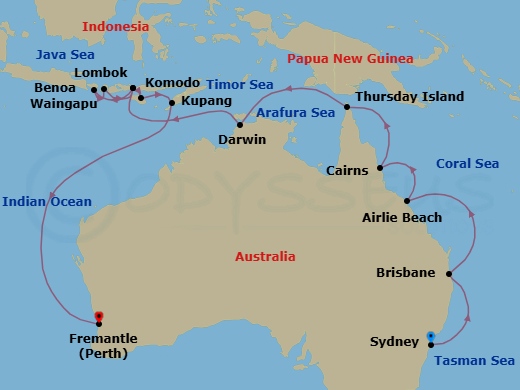 Great Skylines & Reefs Route Map
