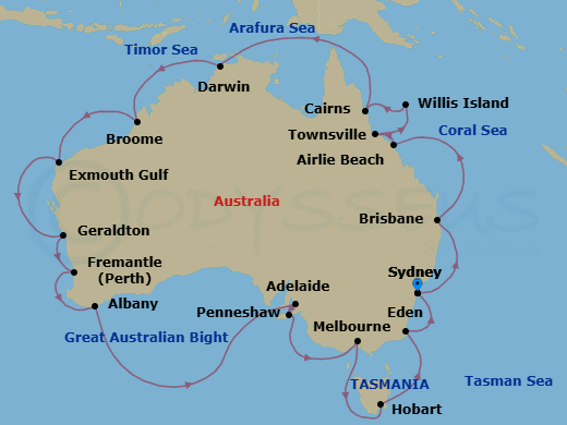 Australian Adventure Route Map