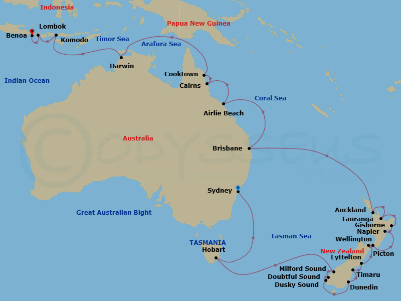Austral Arc Route Map