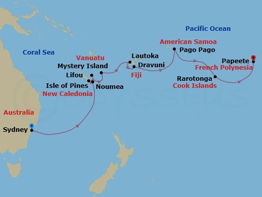 Tropical Shore Tapestry Route Map