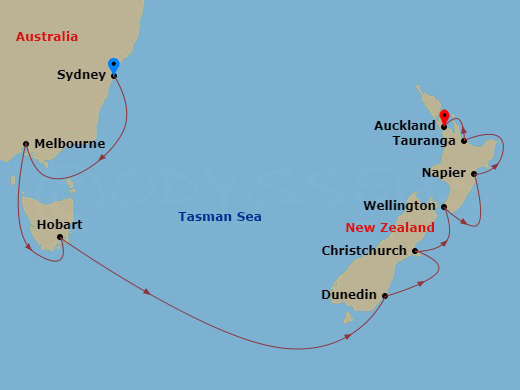 Australia & New Zealand Route Map