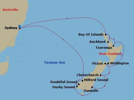 14 Night Best Of New Zealand Route Map